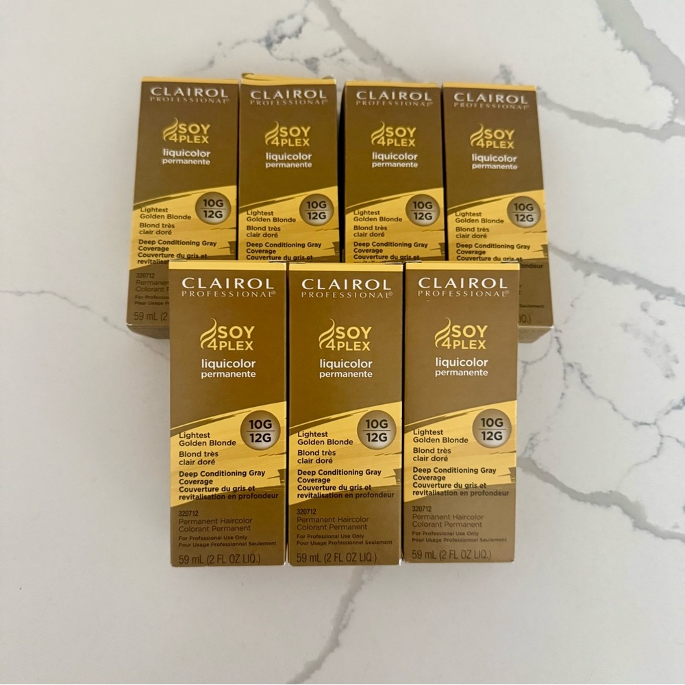 ✖️SOLD Clairol SOY4PLEX Liquicolor 10G NIB Bulk Lot 7 Lightest Golden Blonde